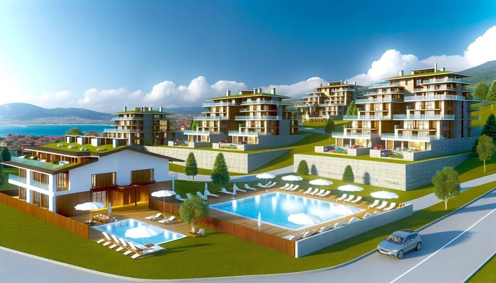 A happy couple reviewing the benefits of Marriott timeshare resales with a real estate agent