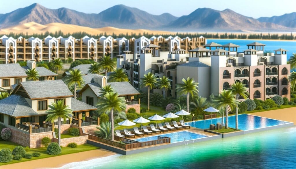 Couple reviewing Marriott Destination Points options on a tablet