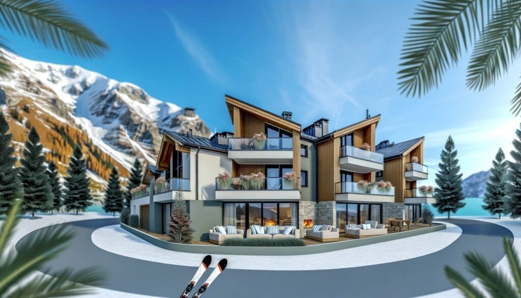 A breathtaking view of a skier enjoying a descent at a top skiing destination