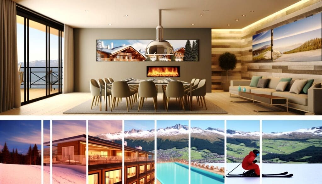 Luxury ski in ski out chalet with breathtaking mountain views