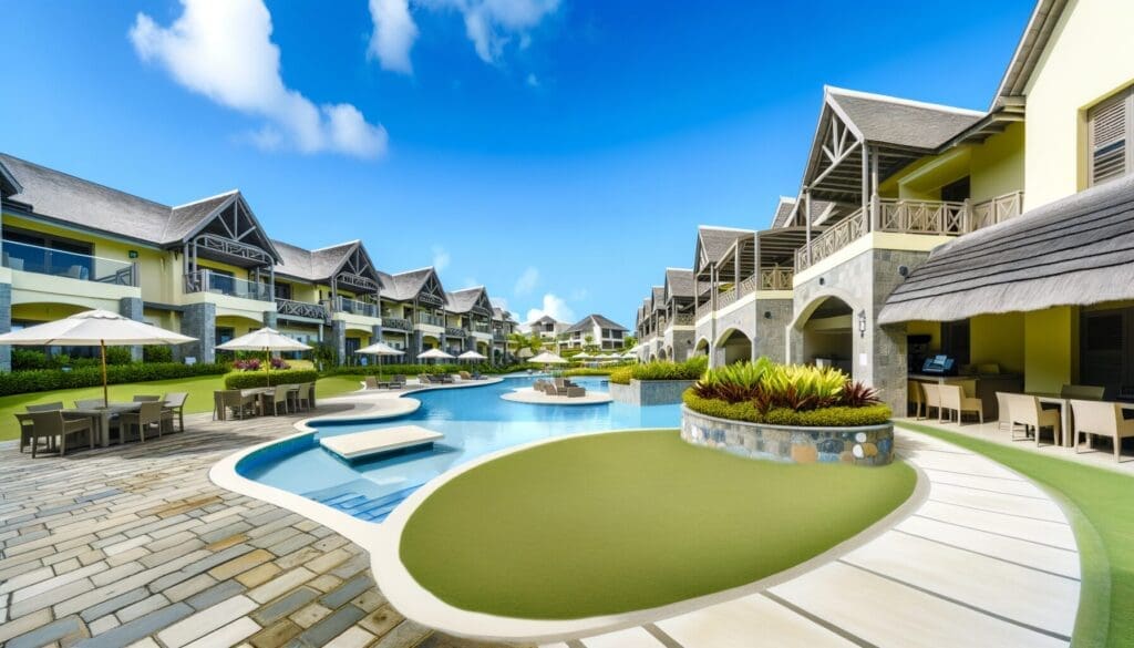 A traveler enjoying a luxurious resort using Marriott Destination Points