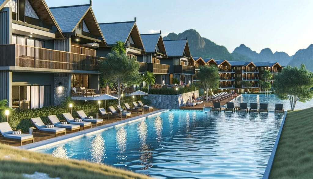 A luxury ski in ski out resort showcasing premium accommodations with mountain views