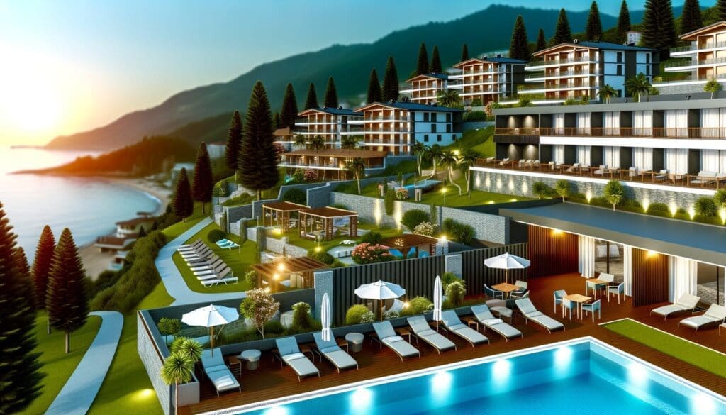 A luxurious resort view showcasing the benefits of renting a timeshare