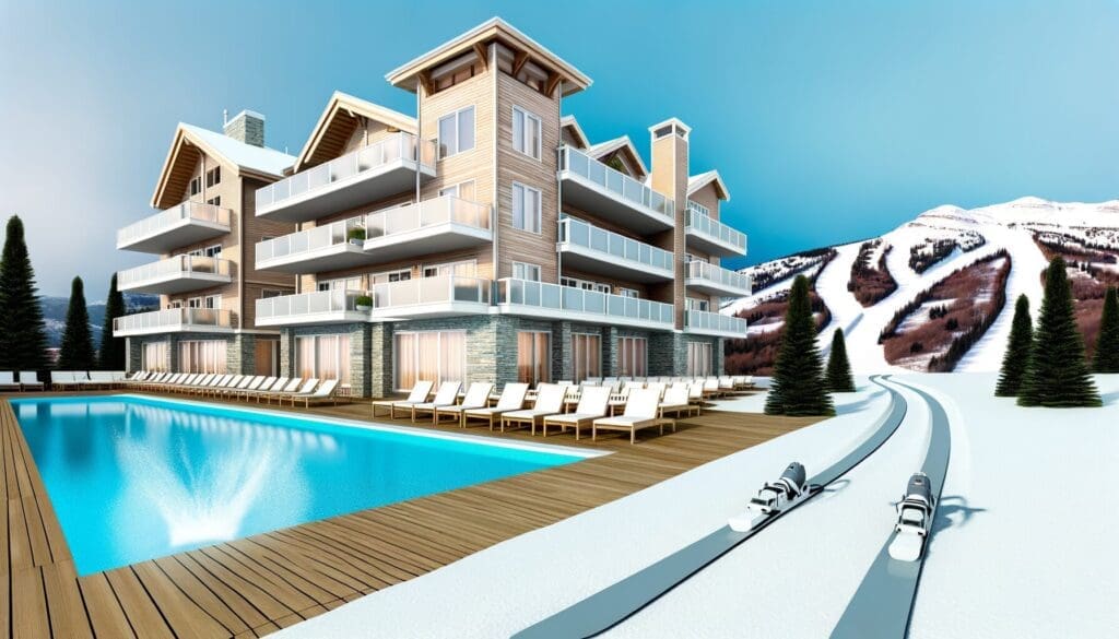 Luxury ski resort with ski in ski out access